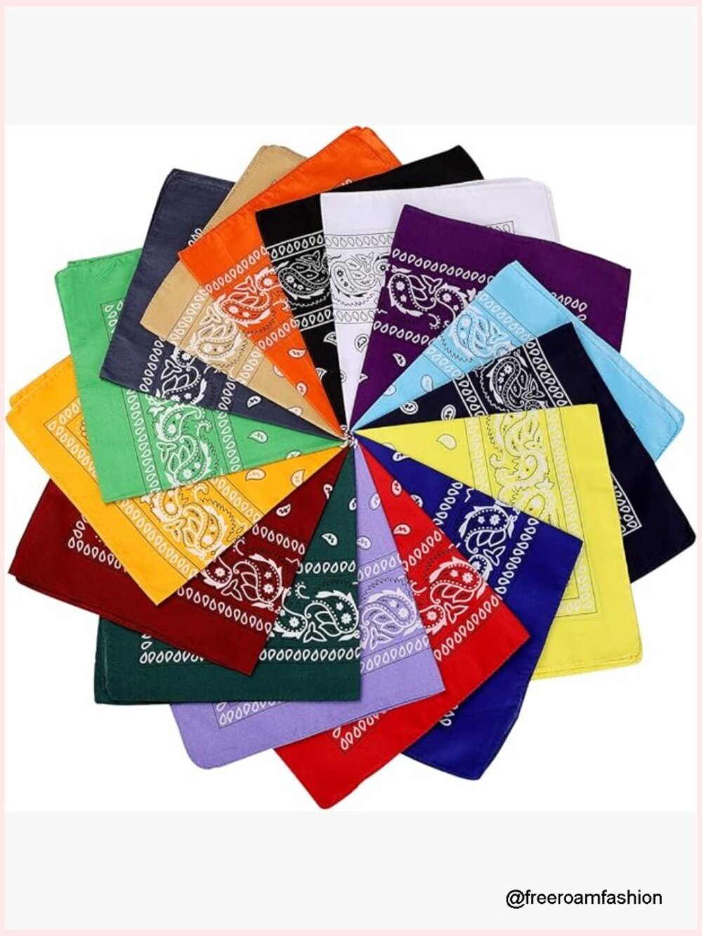 16 Pack Bandanas Multi-Purpose Paisley Headbands 22x22 inch Polyester